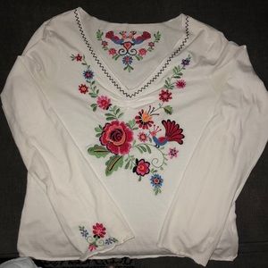 White embroidered top